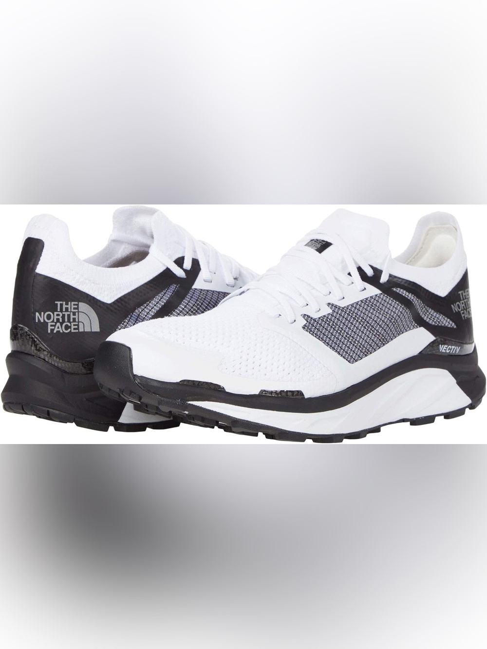 The North Face White and Black Vectiv Men's Trail Running Shoes